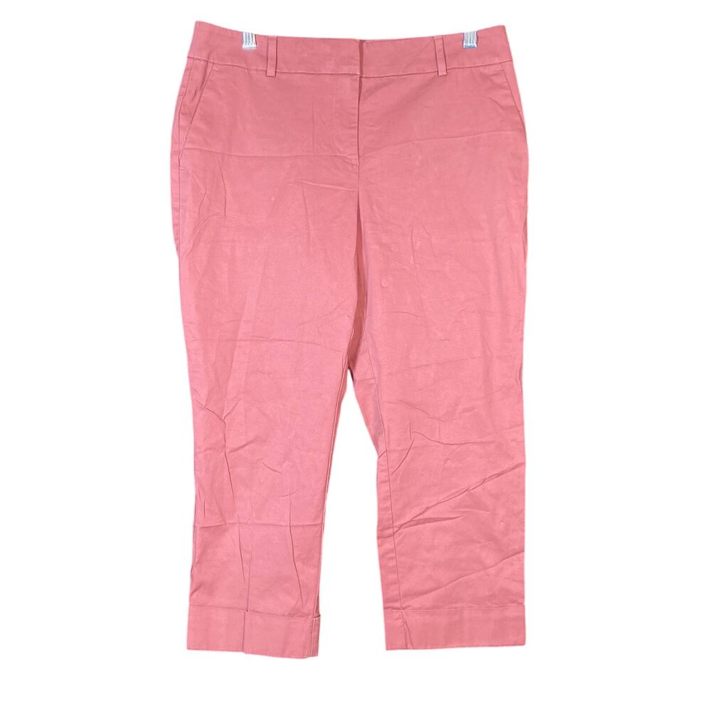 Ann Taylor Factory Womens Pants Blush Mid Rise Straight Leg Capri Stretch 8P
